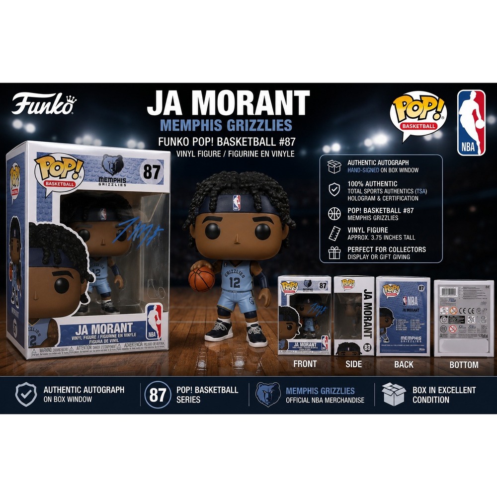 Funko Pop NBA Memphis Grizzlies Ja Morant 87 Signed Autographed TSA COA